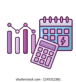 calendar reminder with statistics and calculator
