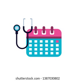 calendar reminder with stethoscope medical