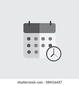 calendar reminder time icon with the shadow