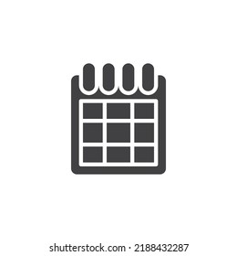 Erinnerung an den Kalender, Vektorsymbol. volles Flachzeichen für mobiles Konzept und Webdesign. Planer-Symbol Symbol, Logo-Abbildung. Vektorgrafik