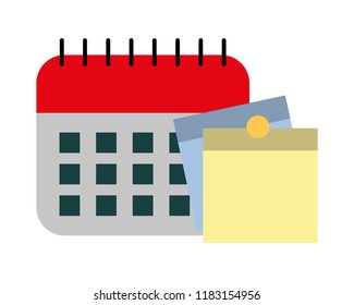 calendar with reminders isolated icon