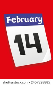 calendar reminiscent of Valentine's Day February 14