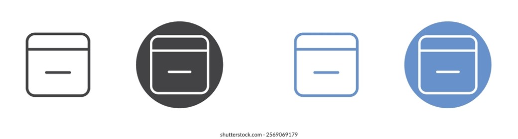 Calendar remove icon vector symbol outline sign