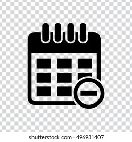 calendar with remove sign icon