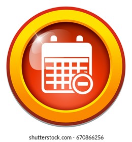 calendar with remove sign icon