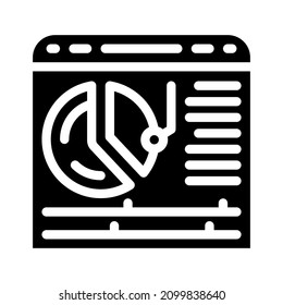 calendar with report on work done glyph icon vector. calendar with report on work done sign. isolated contour symbol black illustration