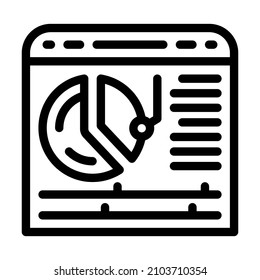 calendar with report on work done line icon vector. calendar with report on work done sign. isolated contour symbol black illustration