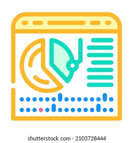 calendario con informe sobre el trabajo realizado vector de icono de color. calendario con el signo de informe sobre el trabajo realizado. ilustración de símbolo aislado