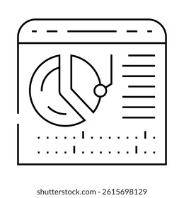 calendar with report on work done line icon vector. calendar with report on work done sign. isolated contour symbol black illustration