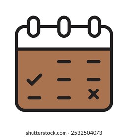 Un calendario representa un icono de recordatorio de programación para recordar citas y tareas importantes.