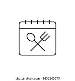 Calendar, restaurant icon. Simple thin line, outline vector of calendar icons for ui and ux, website or mobile application