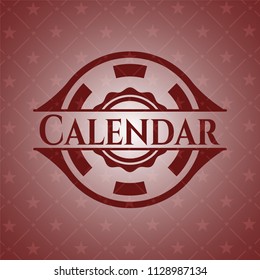 Calendar retro red emblem