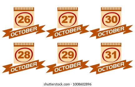Calendar with Ribbon Set