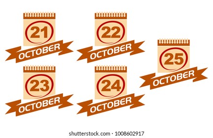 Calendar with Ribbon Set