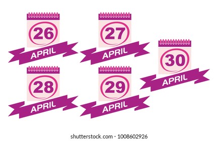 Calendar with Ribbon Set