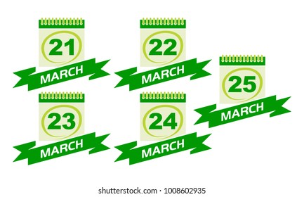 Calendar with Ribbon Set