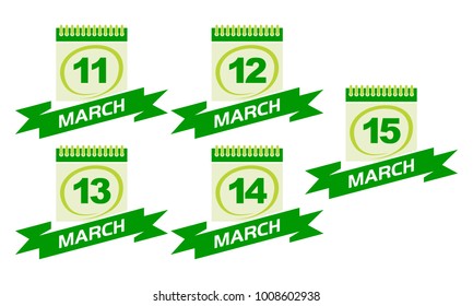 Calendar with Ribbon Set