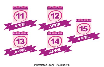 Calendar with Ribbon Set