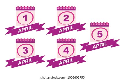 Calendar with Ribbon Set