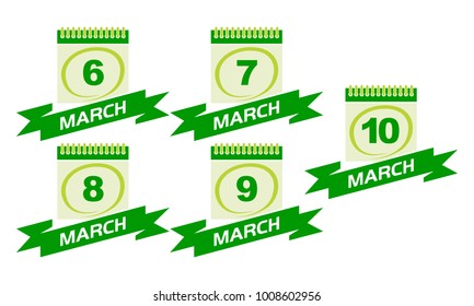 Calendar with Ribbon Set
