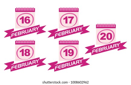 Calendar with Ribbon Set