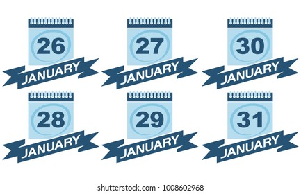 Calendar with Ribbon Set