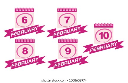 Calendar with Ribbon Set