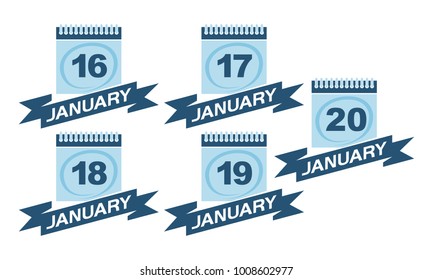 Calendar with Ribbon Set