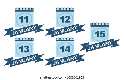 Calendar with Ribbon Set