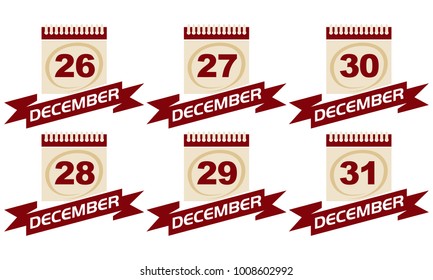 Calendar with Ribbon Set