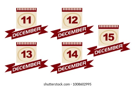Calendar with Ribbon Set