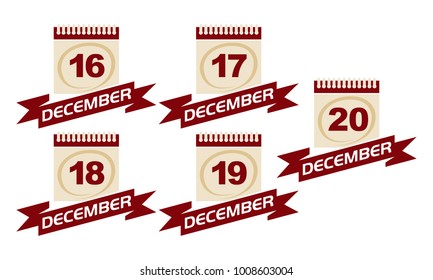 Calendar with Ribbon Set