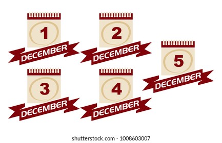 Calendar with Ribbon Set