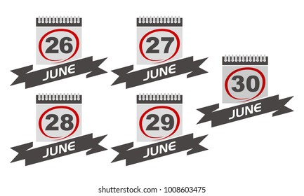 Calendar with Ribbon Set