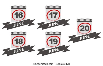 Calendar with Ribbon Set