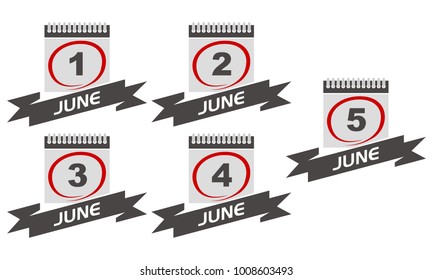Calendar with Ribbon Set