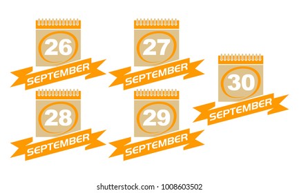 Calendar with Ribbon Set