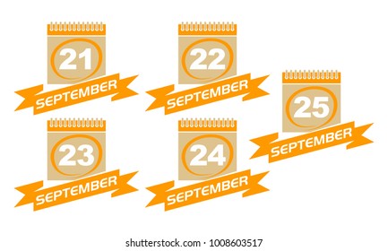 Calendar with Ribbon Set
