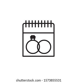 calendar with rings line style vector illustration design
