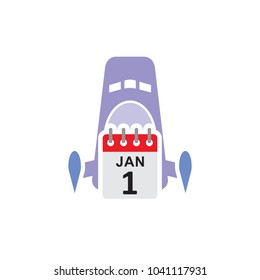 Calendar Rocket Logo Icon Design
