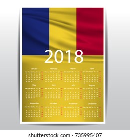 Calendar of ROMANIA flag