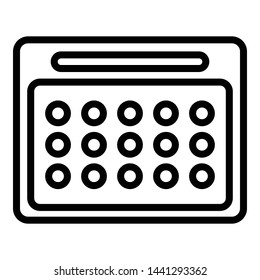 Calendar with round dates icon. Outline calendar with round dates vector icon for web design isolated on white background
