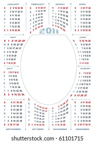 Calendar Round vector 2011