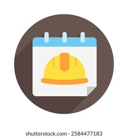 Calendar rounded flat color icon, mini, small illustration. use for modern concept, print, UI, UX kit, web and app development. Vector EPS 10, related to industrial, business, finance, investment.