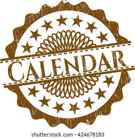 Calendar rubber grunge texture stamp