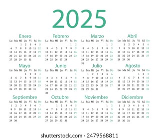 Calendar in Russian for 2025