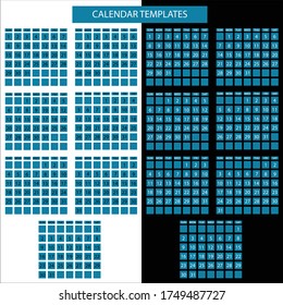 Kalenderprobenvorlagen für das ganze Jahr