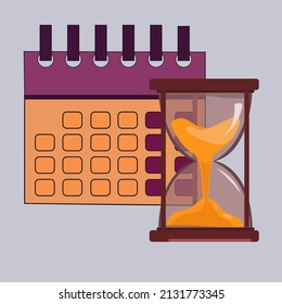 Programación del calendario e icono del reloj. Cita horaria, concepto de fecha recordatorio. Símbolo de fecha límite. Planificación. Gestión del tiempo. La tabla de calendario se mantiene con la fecha límite 