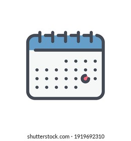 Calendar and Schedule color line icon. Month, Date and Appointment vector outline colorful sign.