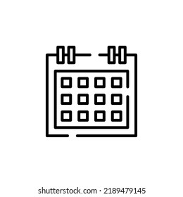 Plantilla de logotipo de Ilustración de Icono de línea punteada Calendario, Programación, Fecha. Idóneo Para Muchos Fines.
